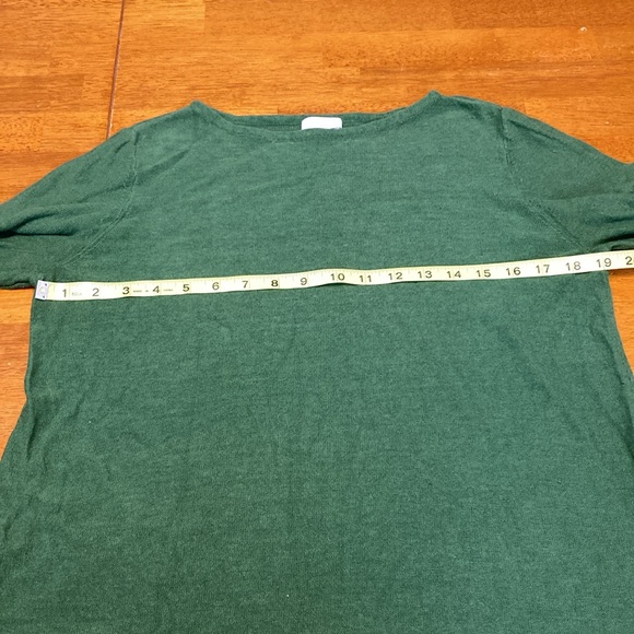 J. Jill Women's Size S *PATCHED* Green Linen Blend Lightweight Sweater Shirt Top - Picture 12 of 14